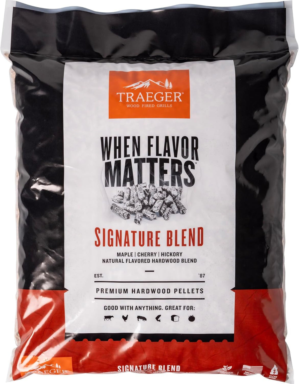 Traeger Grills Signature Blend 100% All-Natural Wood Pellets for Smokers and