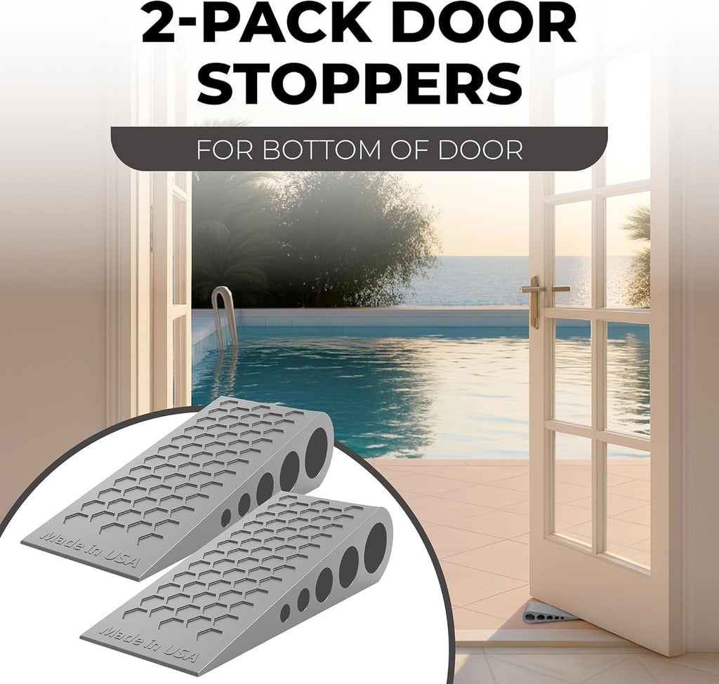 Door Stoppers for Bottom of Door Premium Floor Rubber Door Stop Wedge Made in
