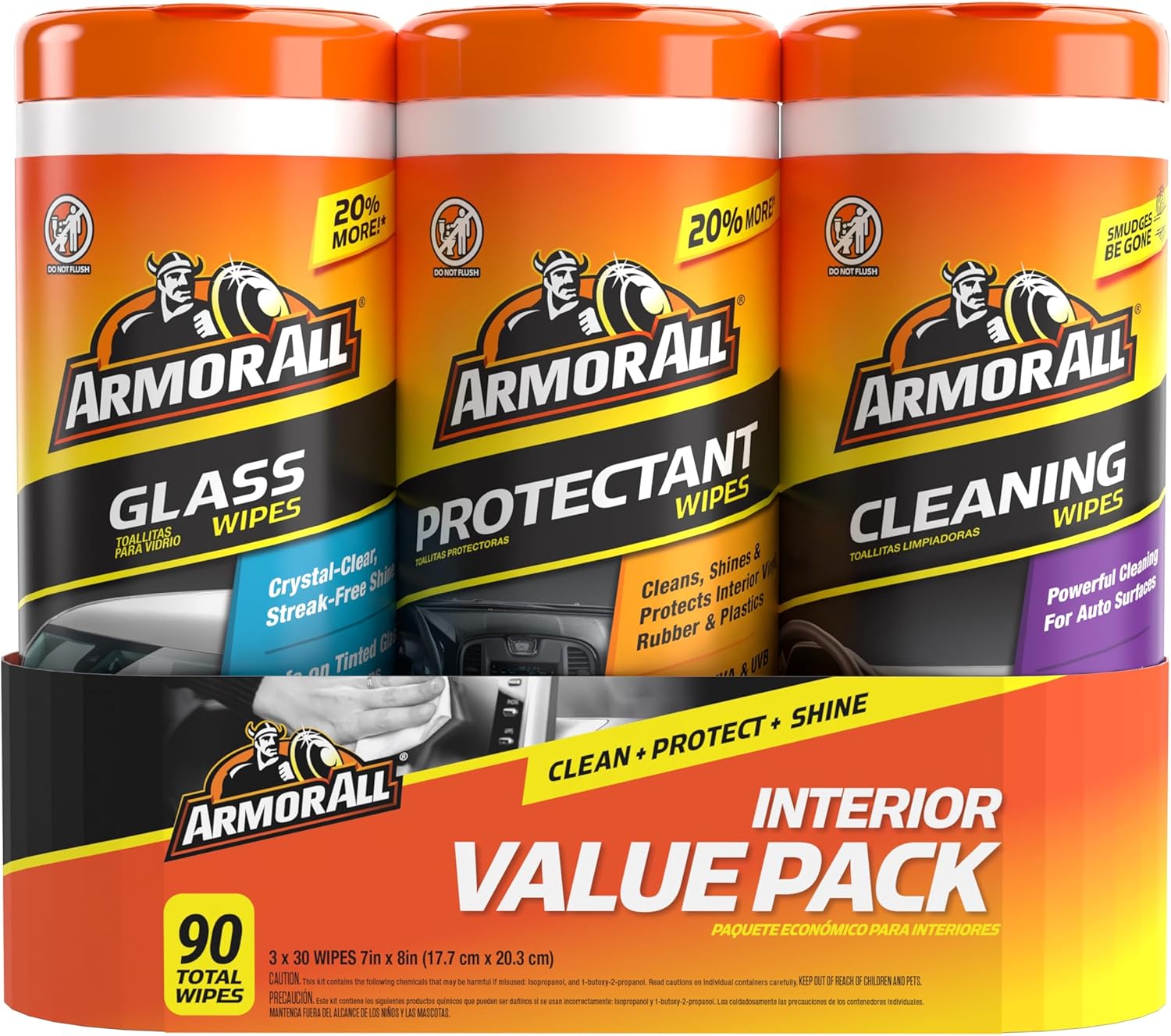 Car Wipes Multi-Pack by Armor All, Cleans Vehicle Interior and Exterior