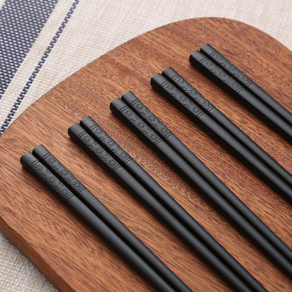HIWARE 10 Pairs Fiberglass Chopsticks - Reusable Chopsticks Dishwasher Safe