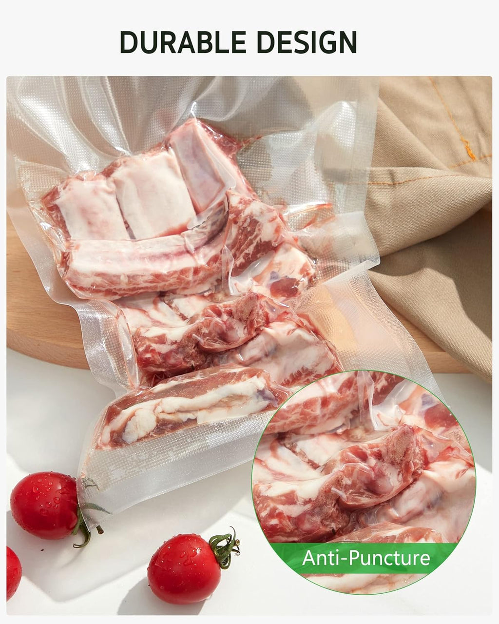 Syntus Vacuum Sealer Bags, 150 Gallon 11" x 16" and Quart 8" x 12" and Pint