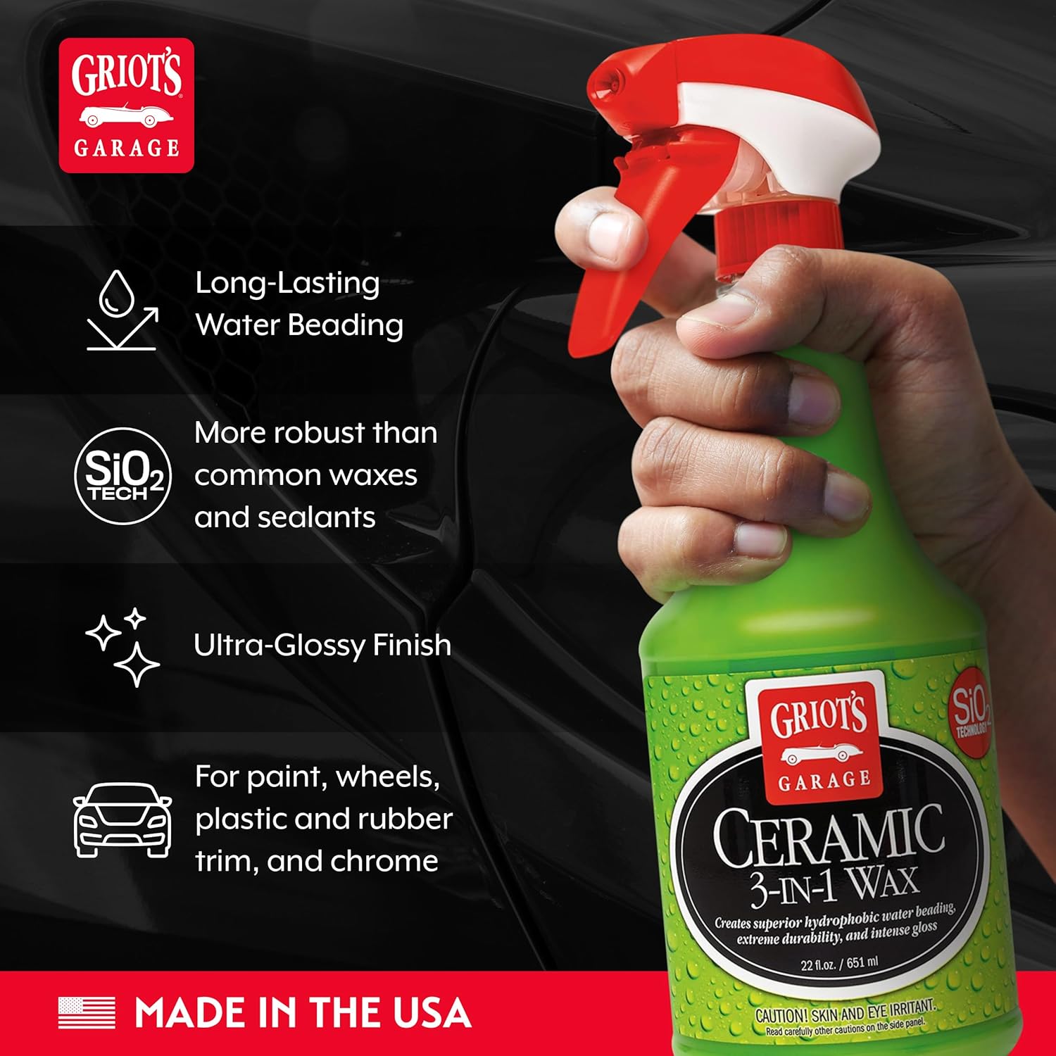 Griot‰۪s Garage Ceramic 3-in-1 Wax, SiO2 Spray for Cars, Trucks, and RV‰۪s