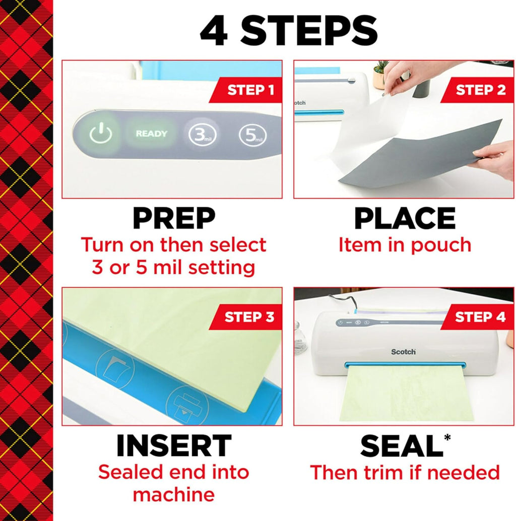 Scotch Thermal Laminating Pouches, 200 Count, Clear, 3 mil., Ideal Office or
