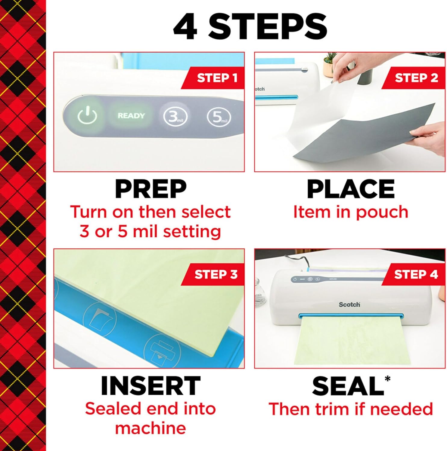 Scotch Thermal Laminating Pouches, 200 Count, Clear, 3 mil., Ideal Office or