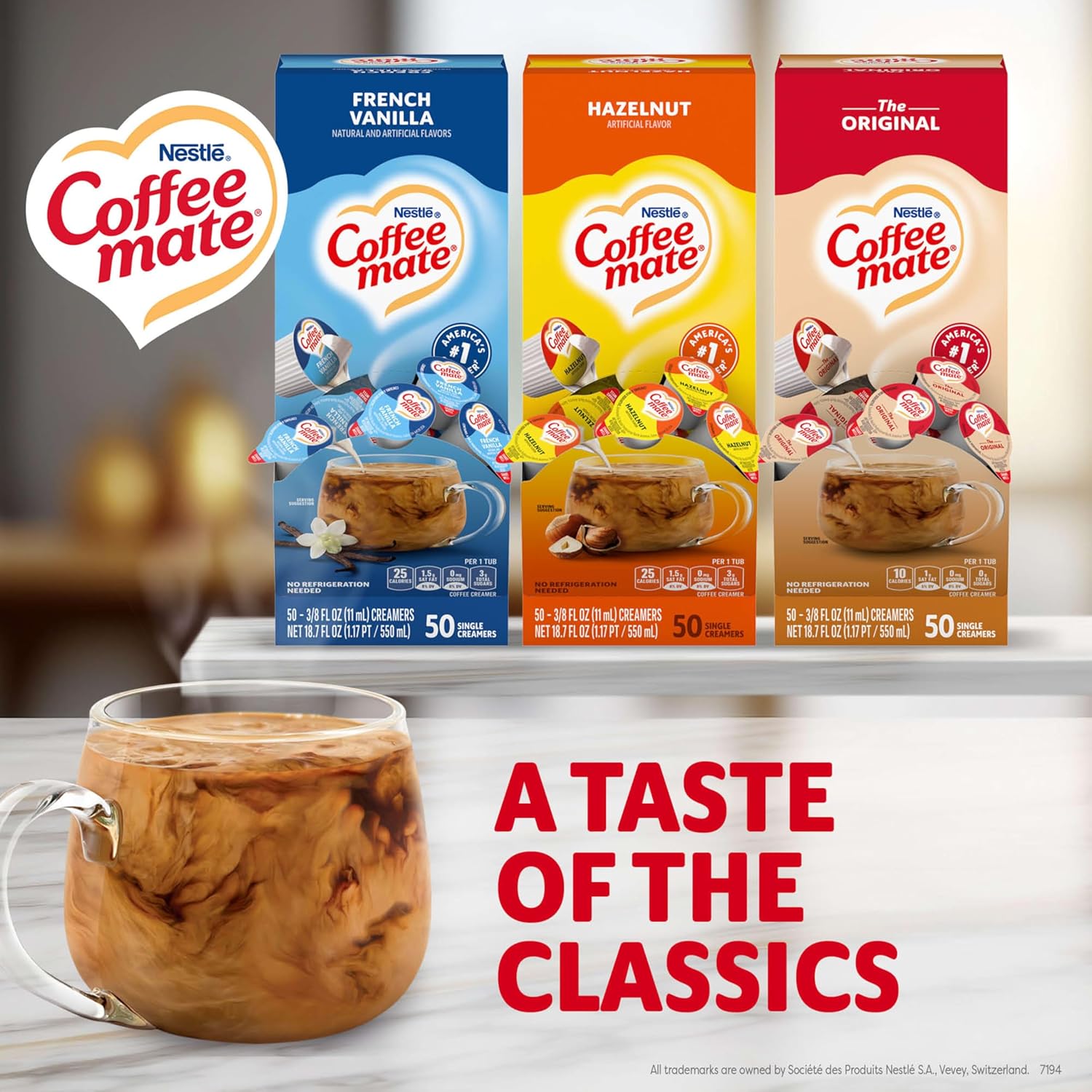 Nestle Coffee mate Creamer Singles Variety Pack, Original, French Vanilla