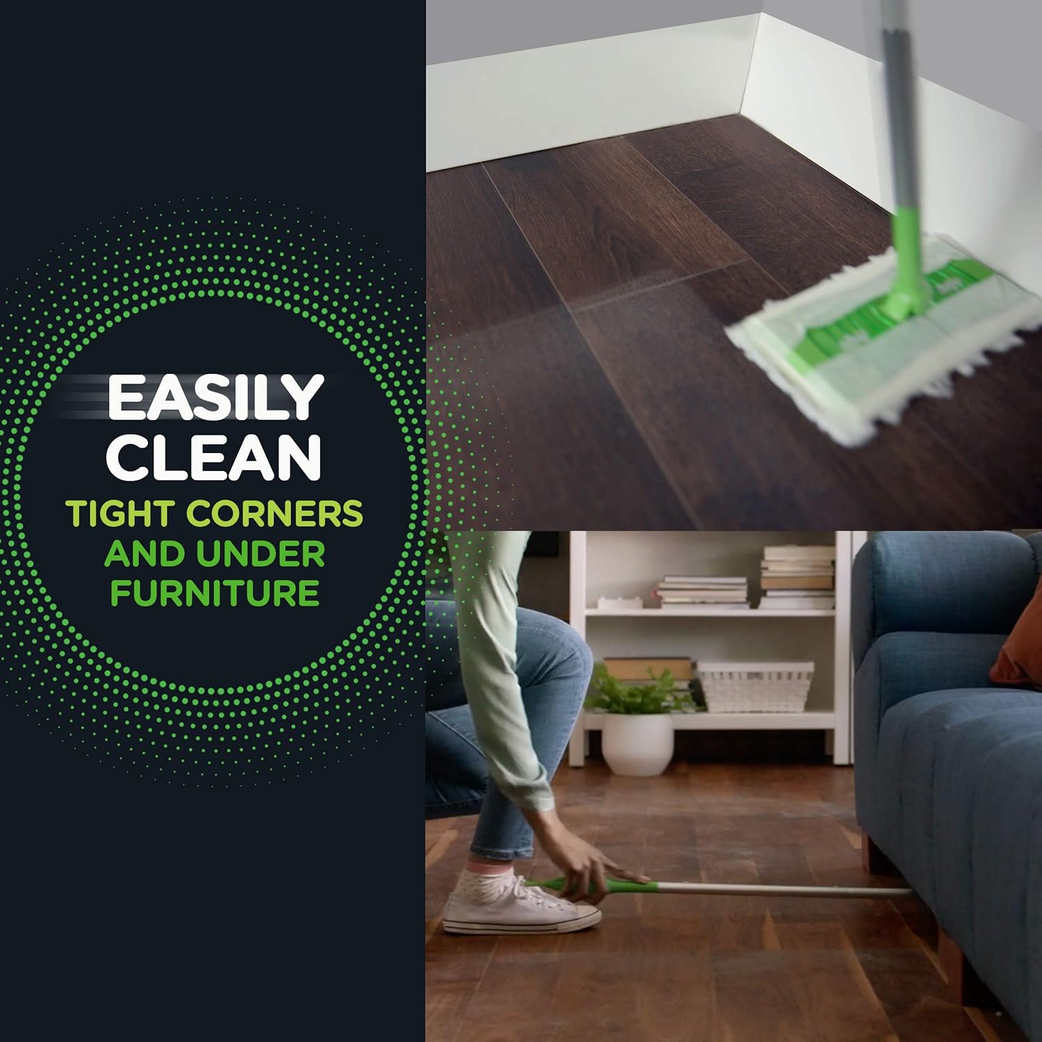Sweep + Mop, Dry Pads Refill, Floor Cleaner for Dirt, Dust, Hair, Cleaning