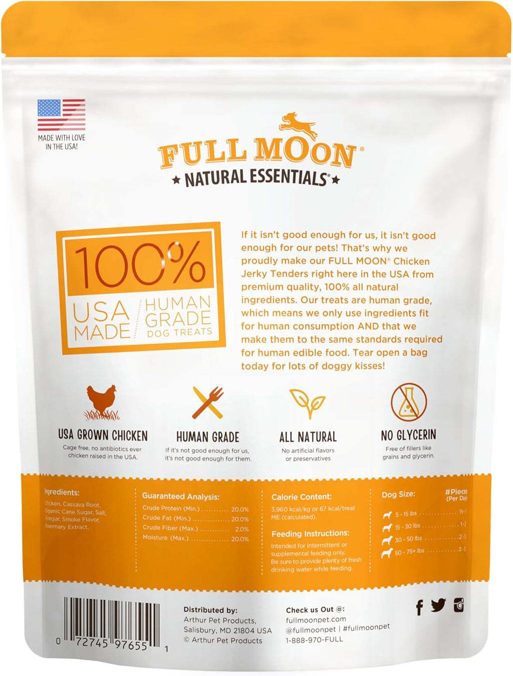 Full Moon Chicken Jerky Tenders Healthy All Natural Dog Treats Human Grade