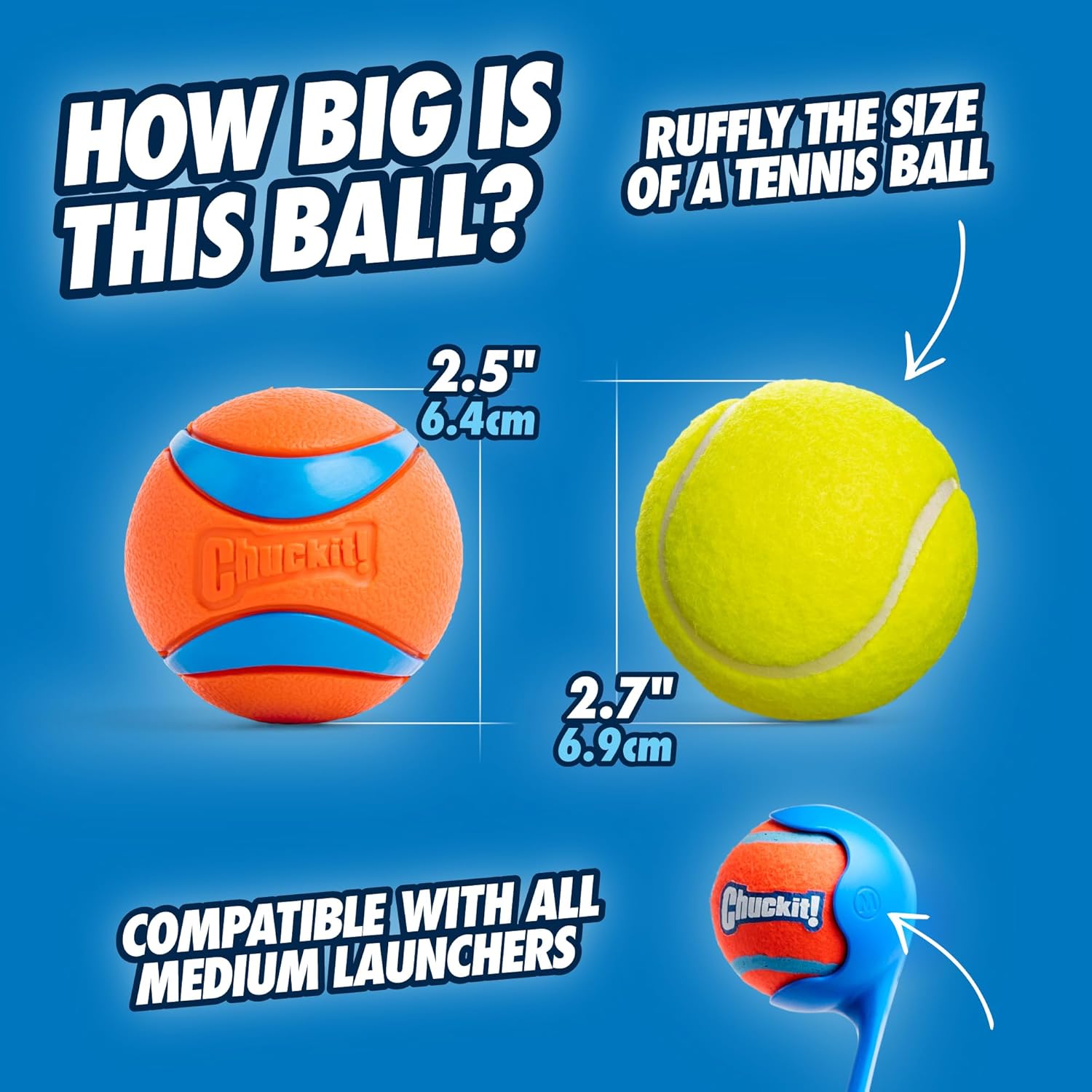 Chuckit! Ultra Ball Dog Toy - Medium Bouncy Fetch Balls For Dogs 20-60 lbs