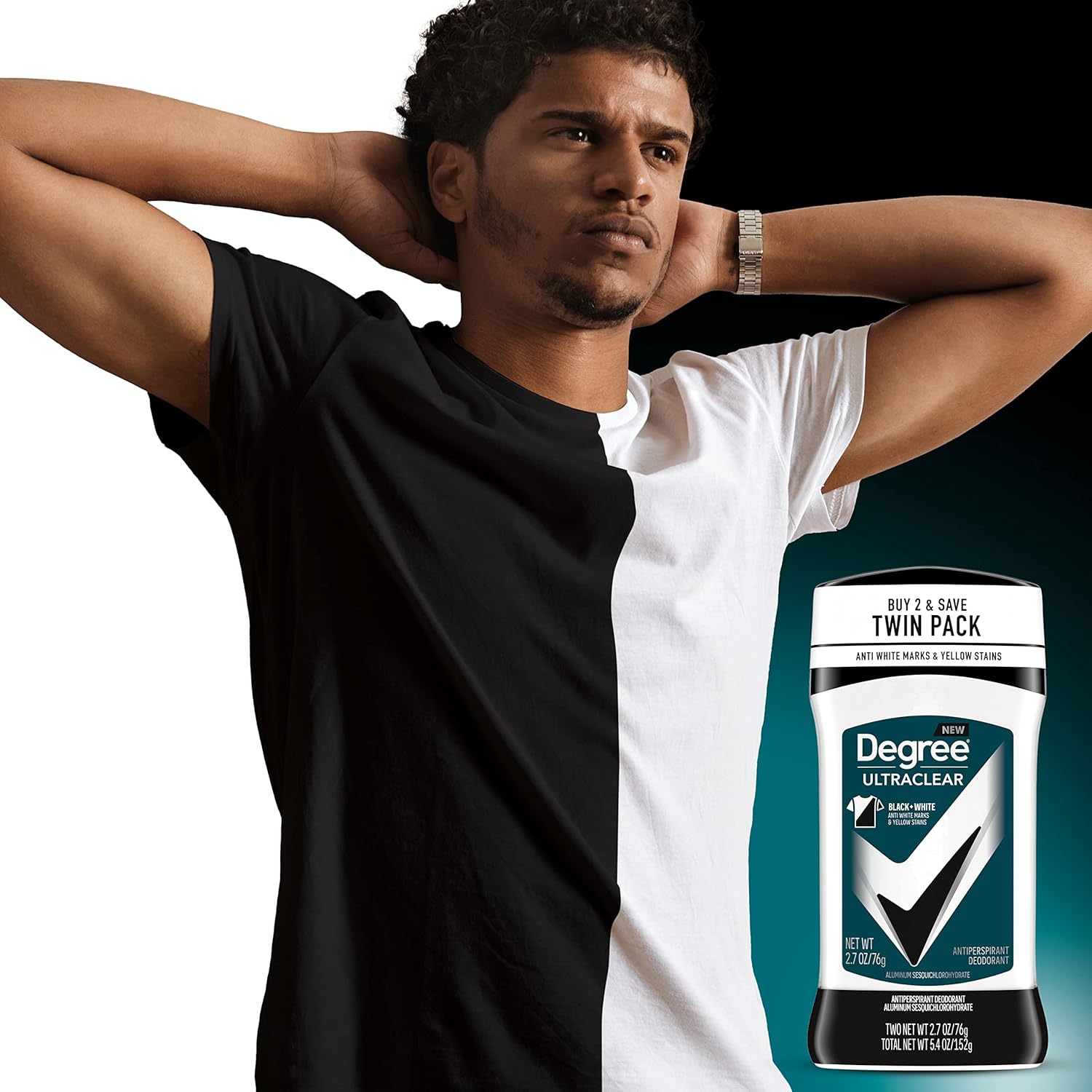 Degree Men UltraClear Antiperspirant Deodorant Black+White 2 Count 72-Hour