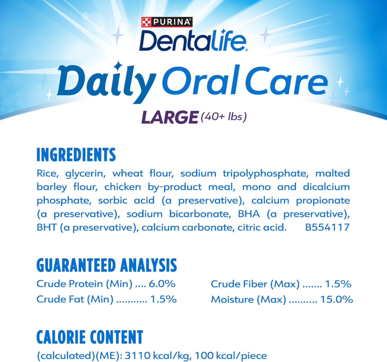 Purina DentaLife Made in USA Facilities Large Dog Dental Chews, Daily - 18