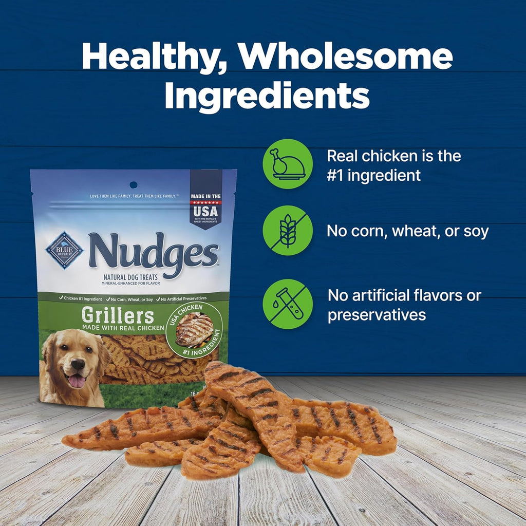 Blue Buffalo Nudges Grillers Natural Dog Treats, Made in the USA with Real