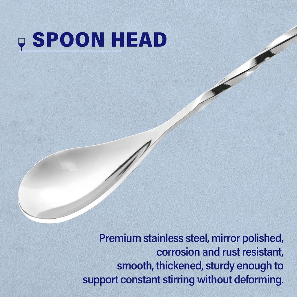 Briout Bar Spoon Cocktail Mixing Stirrers for Drink, Stainless Steel 12