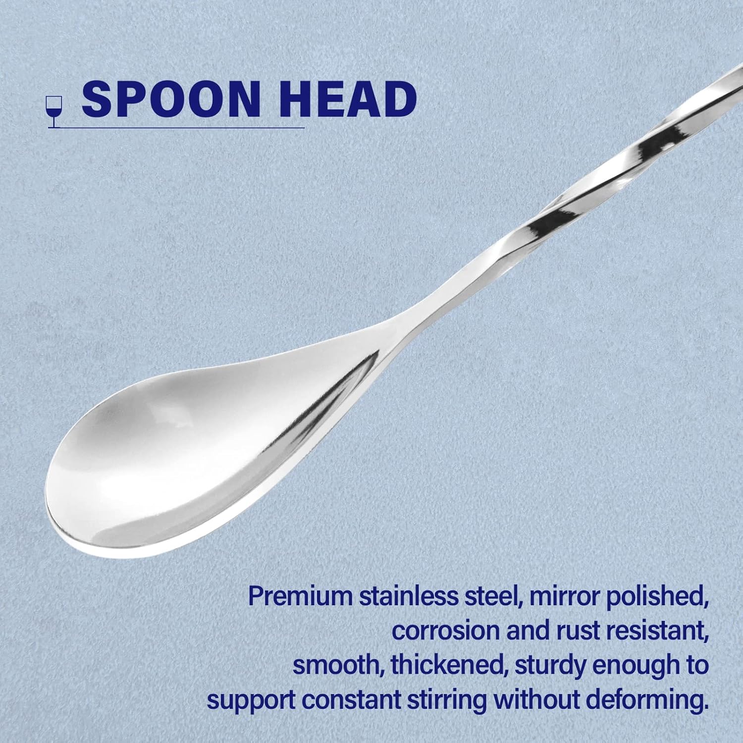 Briout Bar Spoon Cocktail Mixing Stirrers for Drink, Stainless Steel 12