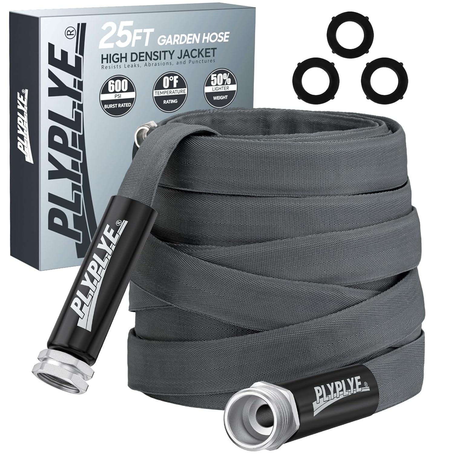 Garden Hose 25ft, Ultra-Light & Flexible Water Hose, Gray