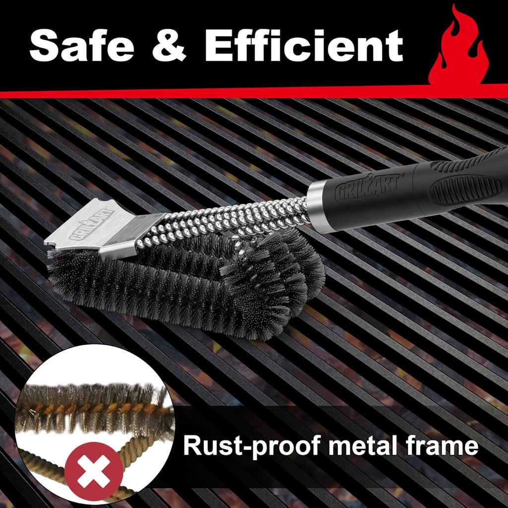 GRILLART Grill Brush and Scraper, Extra Strong BBQ Cleaner Accessories, Safe