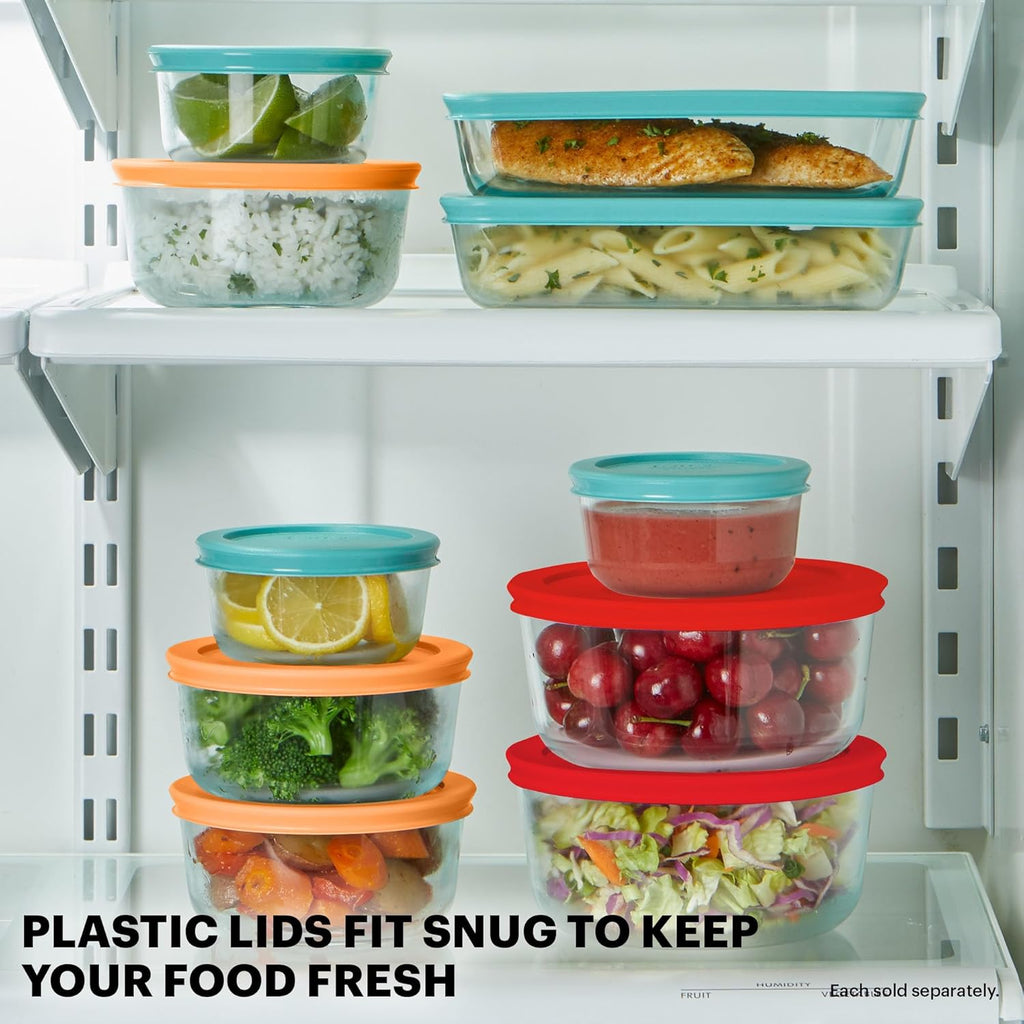 Pyrex Simply Store (9-Pack) Mixed Sized Glass Food Storage Set, Round &