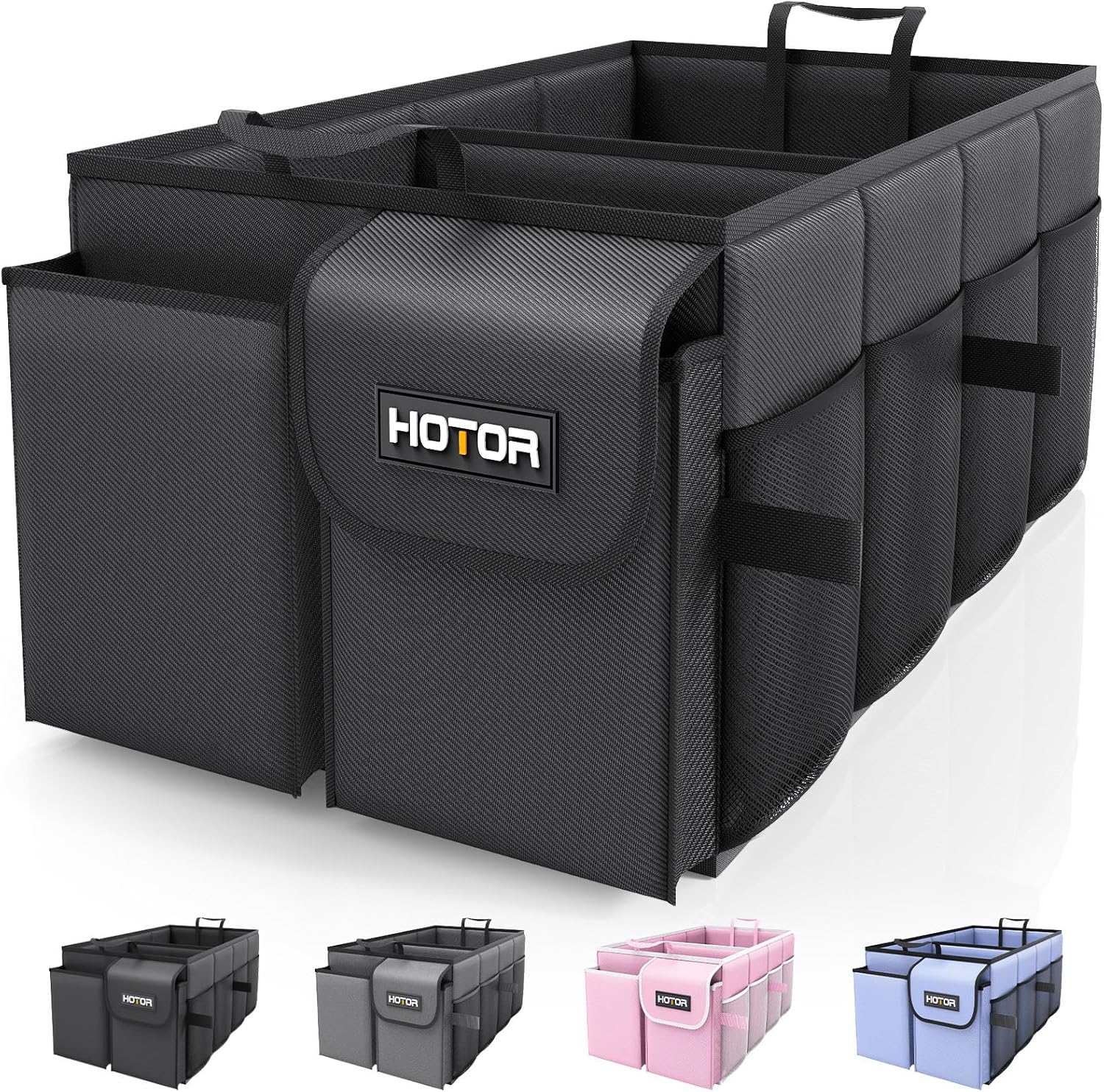 HOTOR Trunk Organizer - Car Organizer, Foldable Trunk organizer for SUVs &