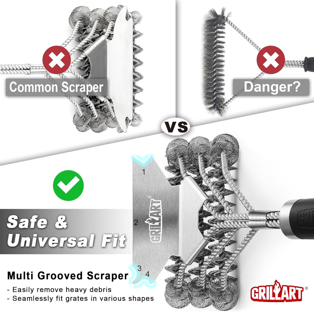 Grill Brush and Scraper Bristle Free ‰ÛÒ Safe BBQ Brush for Grill ‰ÛÒ 18''