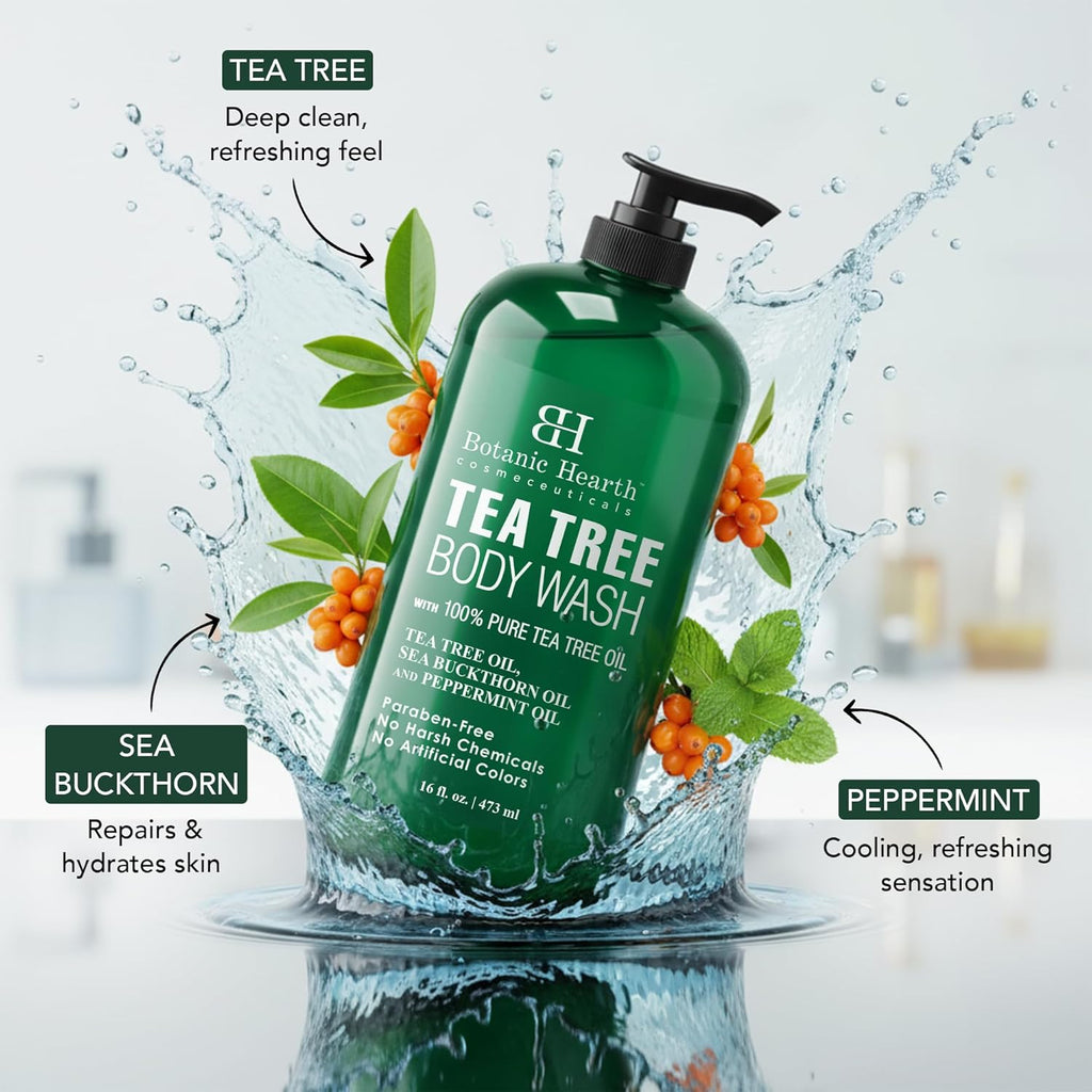 Botanic Hearth Tea Tree Body Wash -16 fl oz- All-Natural Antifungal &