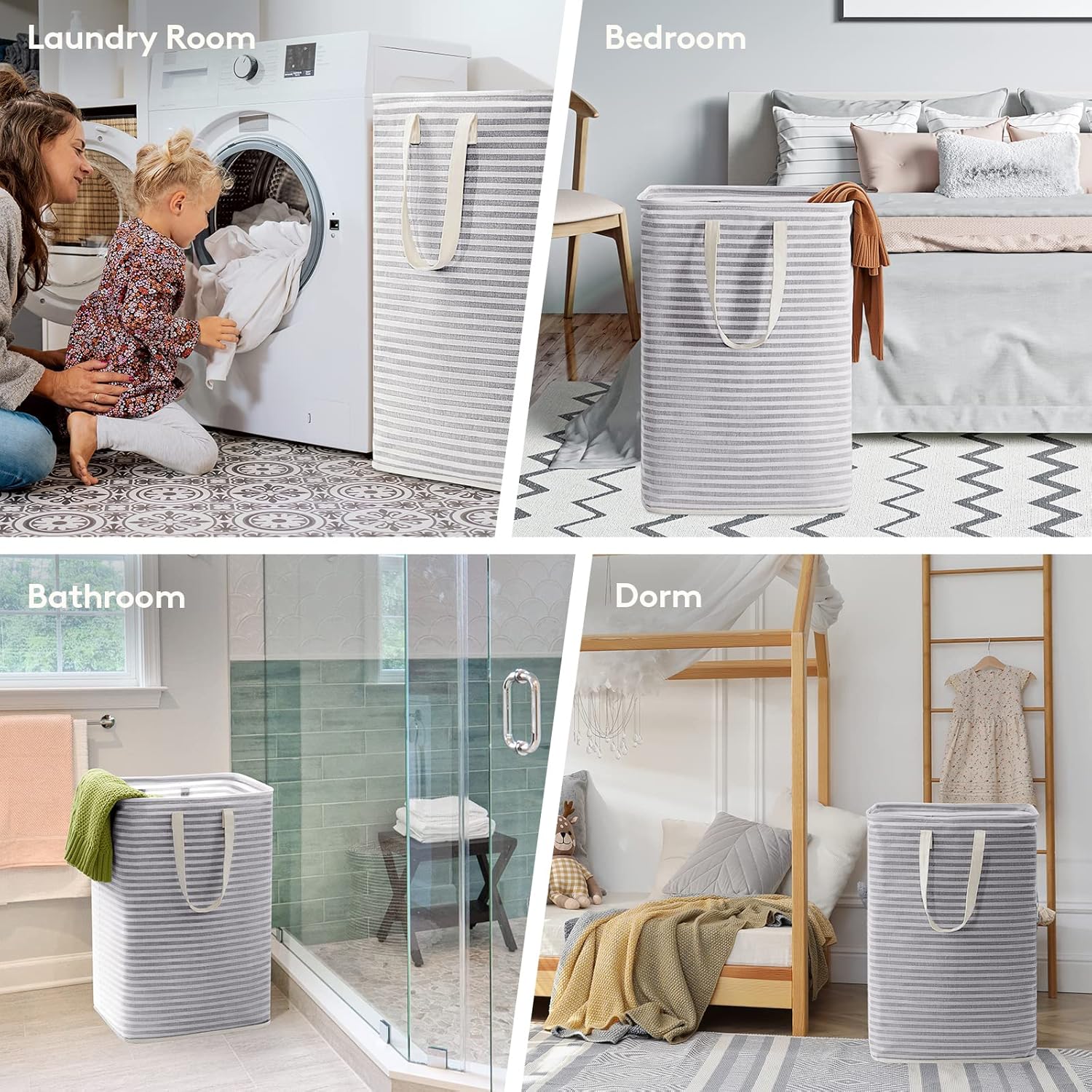 Lifewit 2 Pack Laundry Basket 80L Each, Collapsible Clothes Hamper with