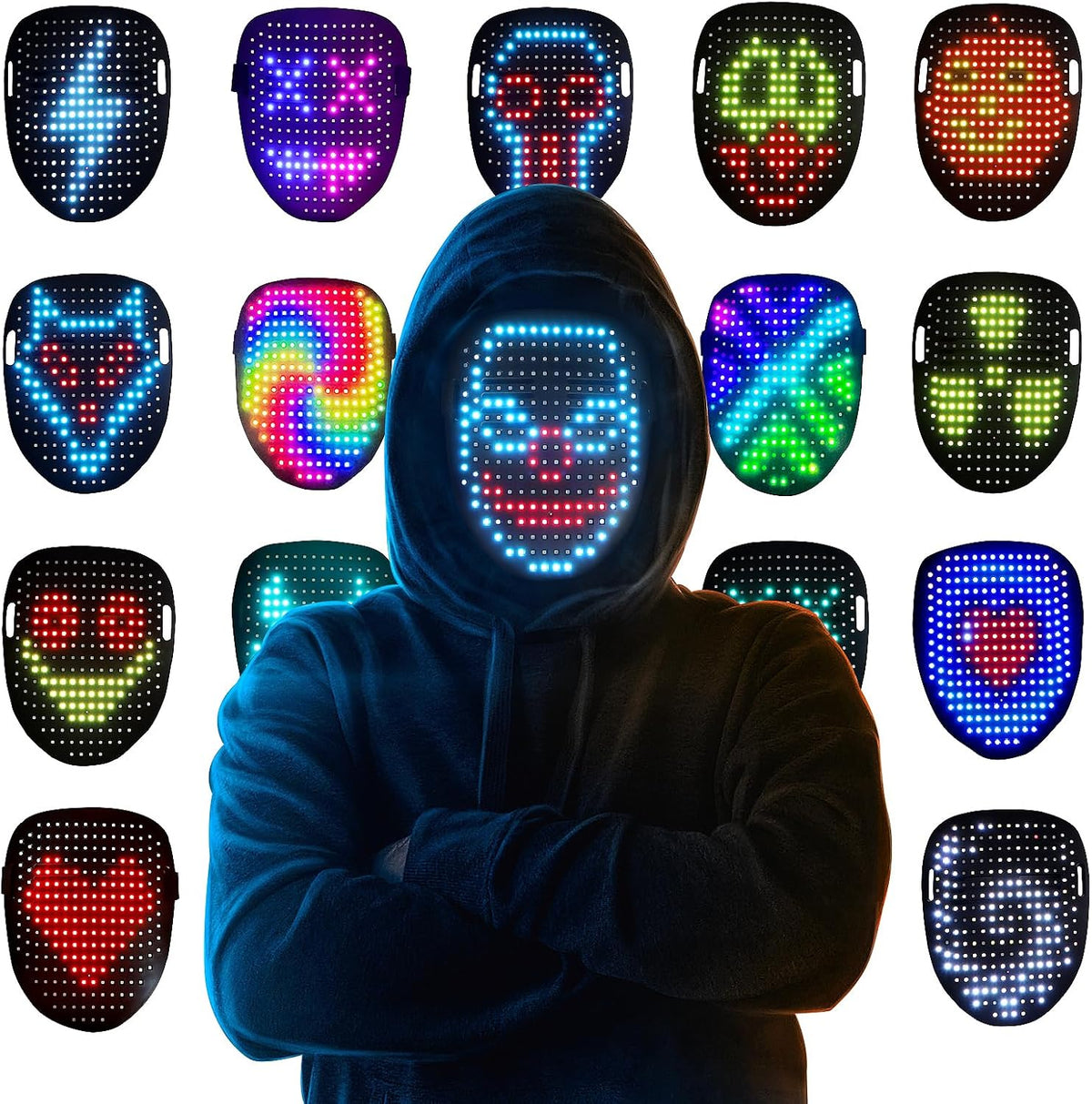 LED Light Up Mask with Gesture Sensing, Kids Toys Gifts for Boys