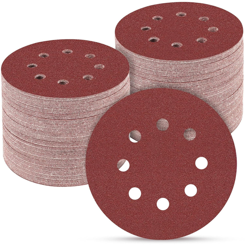 165 PCS 5 Inch Sanding Discs,Round Hook and Loop Sandpaper for Random Orbital