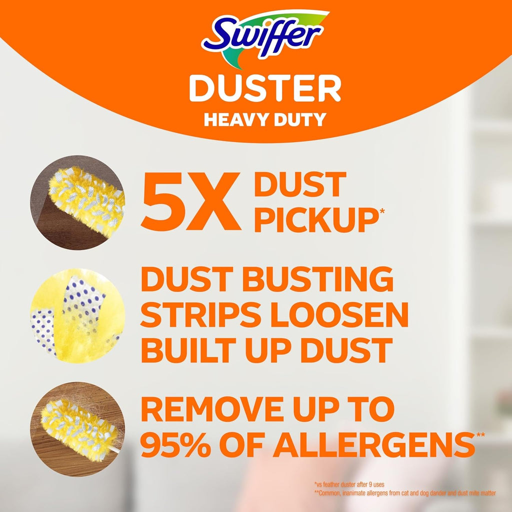 Swiffer Duster Kit with 3 ft Extendable Handle, Heavy Duty Dusting Starter