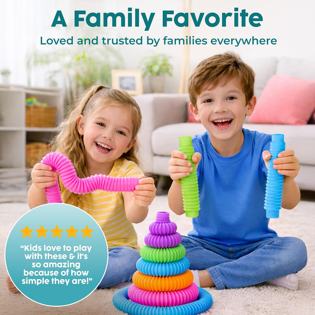 BUNMO Pop Tubes - Sensory Toys - Fidget Toys - Imaginative Play & Stimulating