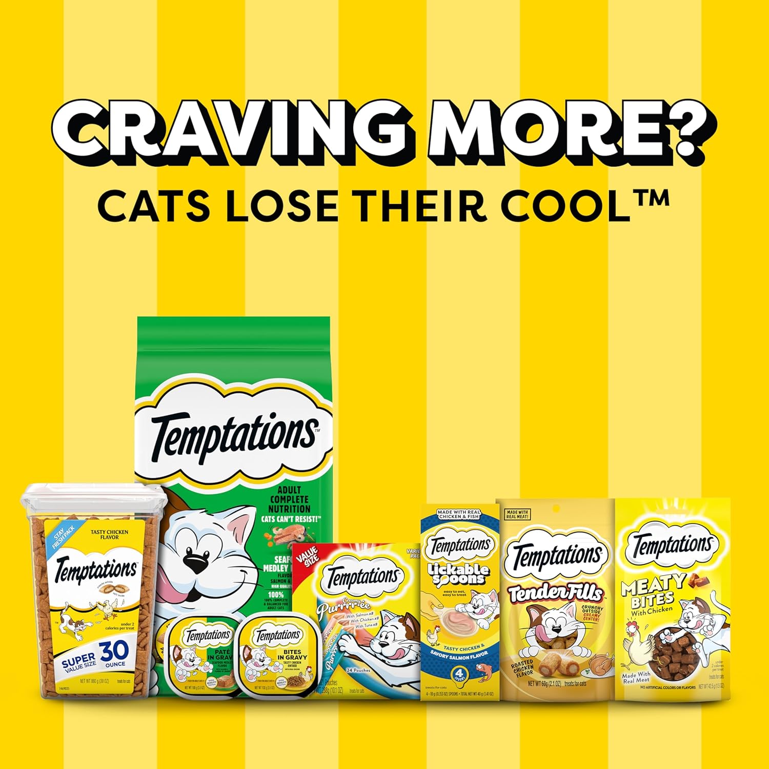 Temptations Cat Treats, Classic Crunchy and Soft Cat Treats, Catnip Fever