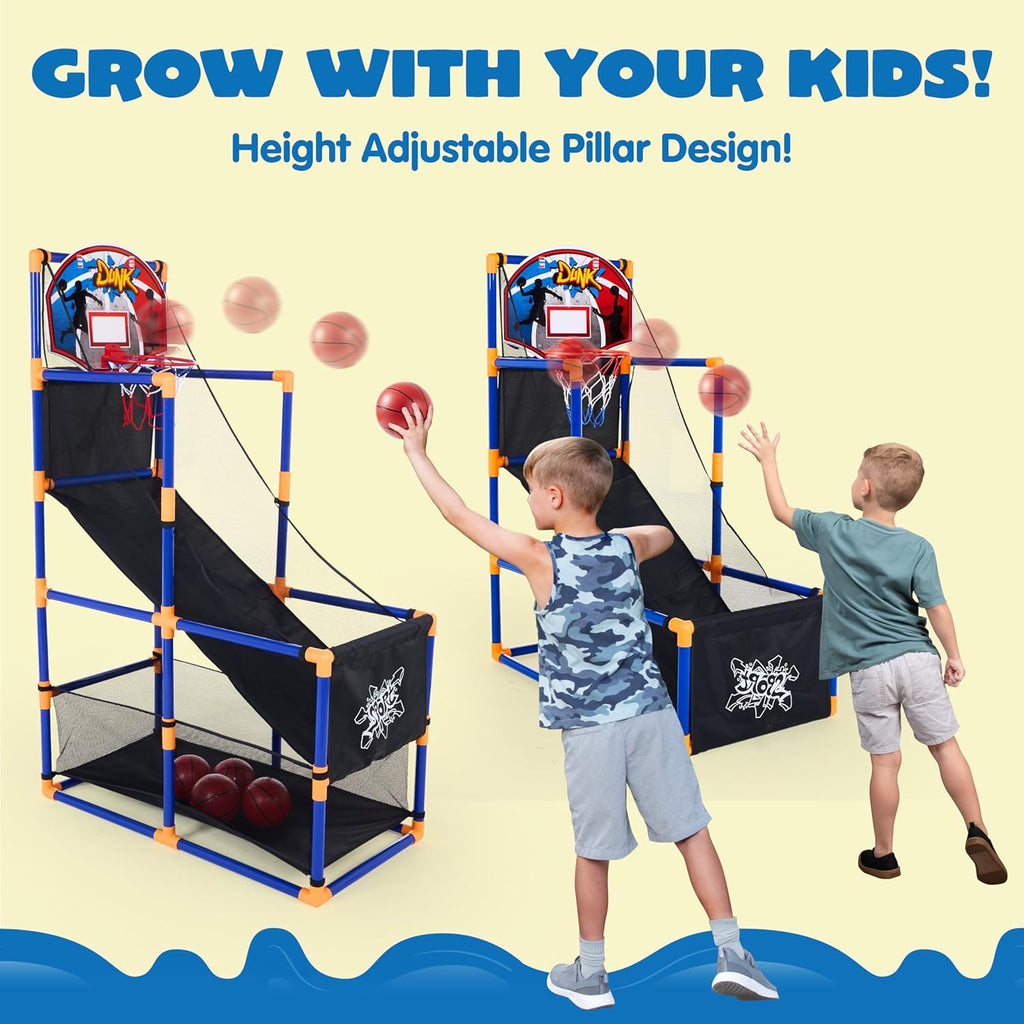JOYIN Arcade Basketball Game Set with 4 Balls and Hoop for Kids 3 to 12 Years