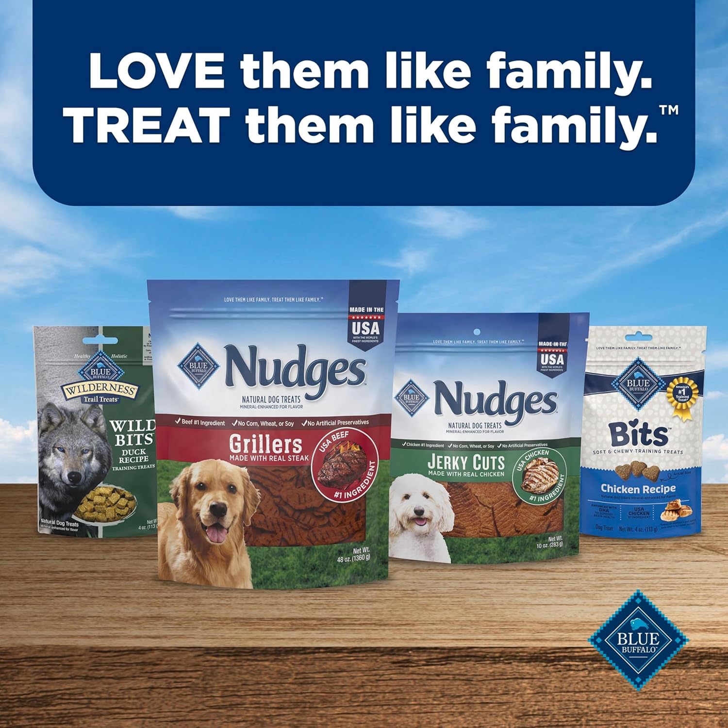 Blue Buffalo Nudges Grillers Natural Dog Treats, Made in the USA with Real
