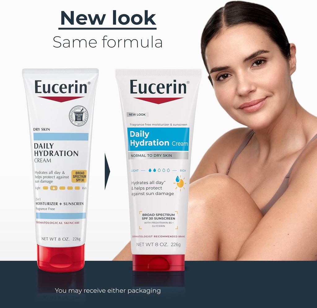 Eucerin Daily Hydration Broad Spectrum SPF 30 Sunscreen Body Cream for Dry