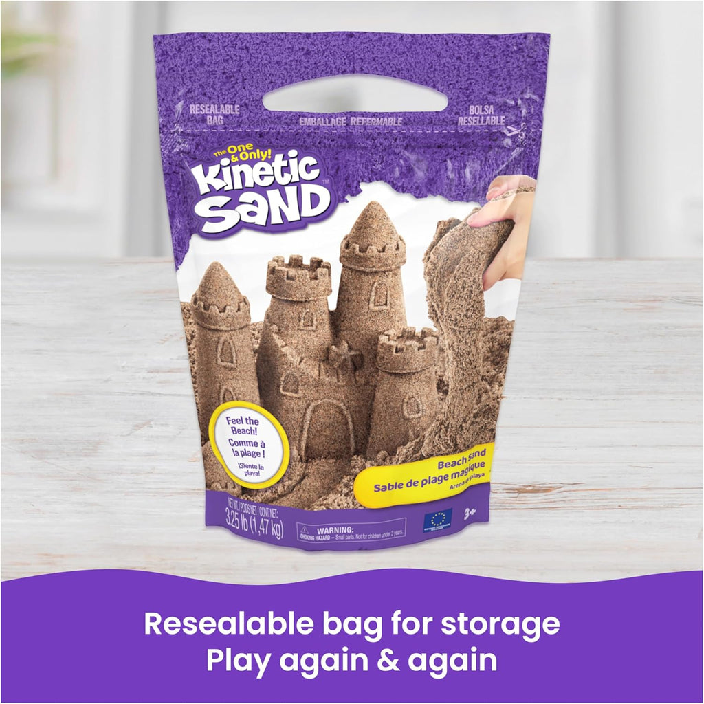 Kinetic Sand, 3.25lbs Beach Play Sand, Amazon Exclusive, Moldable Sensory