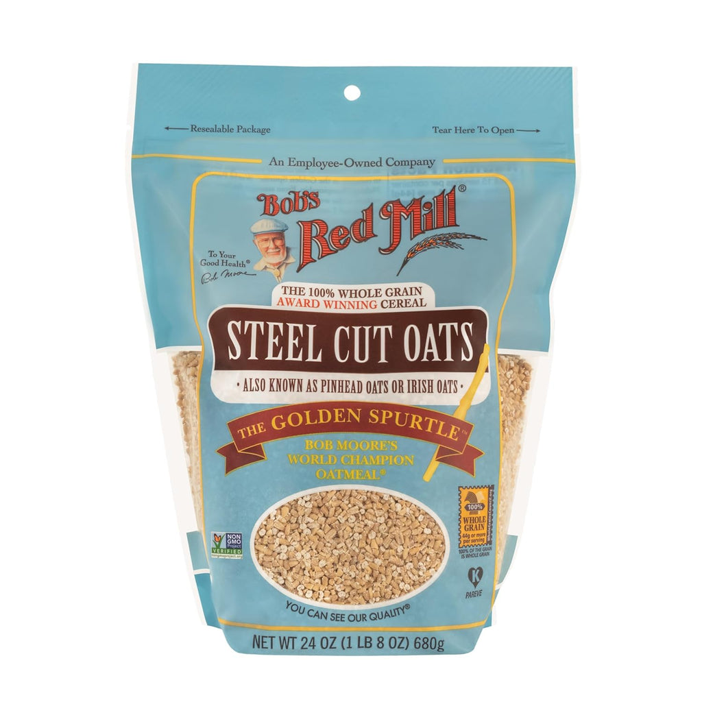 Bob's Red Mill Steel Cut Oats, 24oz (Pack of 4) - Non GMO, Whole Grain