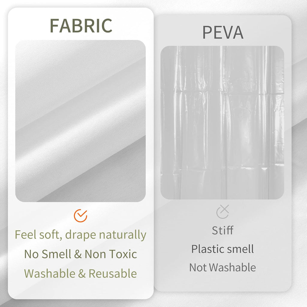 ALYVIA SPRING Waterproof Fabric Shower Curtain Liner with 3 Magnets - Soft