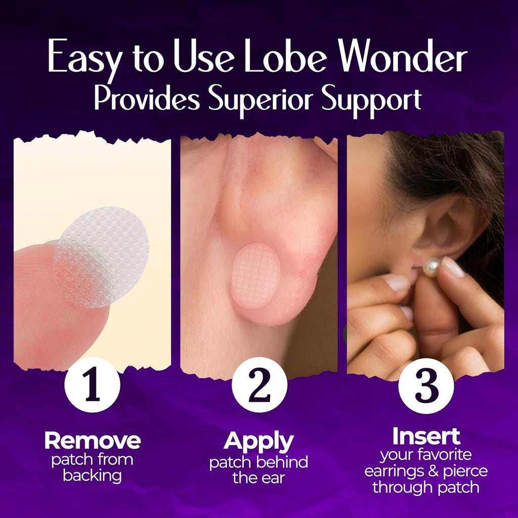 Lobe Wonder - The ORIGINAL Ear Lobe Support Patch for Pierced Ears