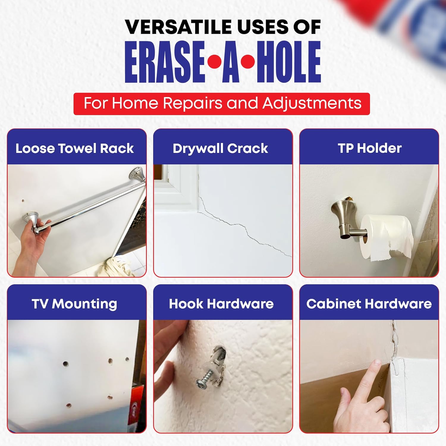 Erase-A-Hole Wall Repair Stick ‰ÛÒ Quick-Dry Nail & Screw Hole Filler for