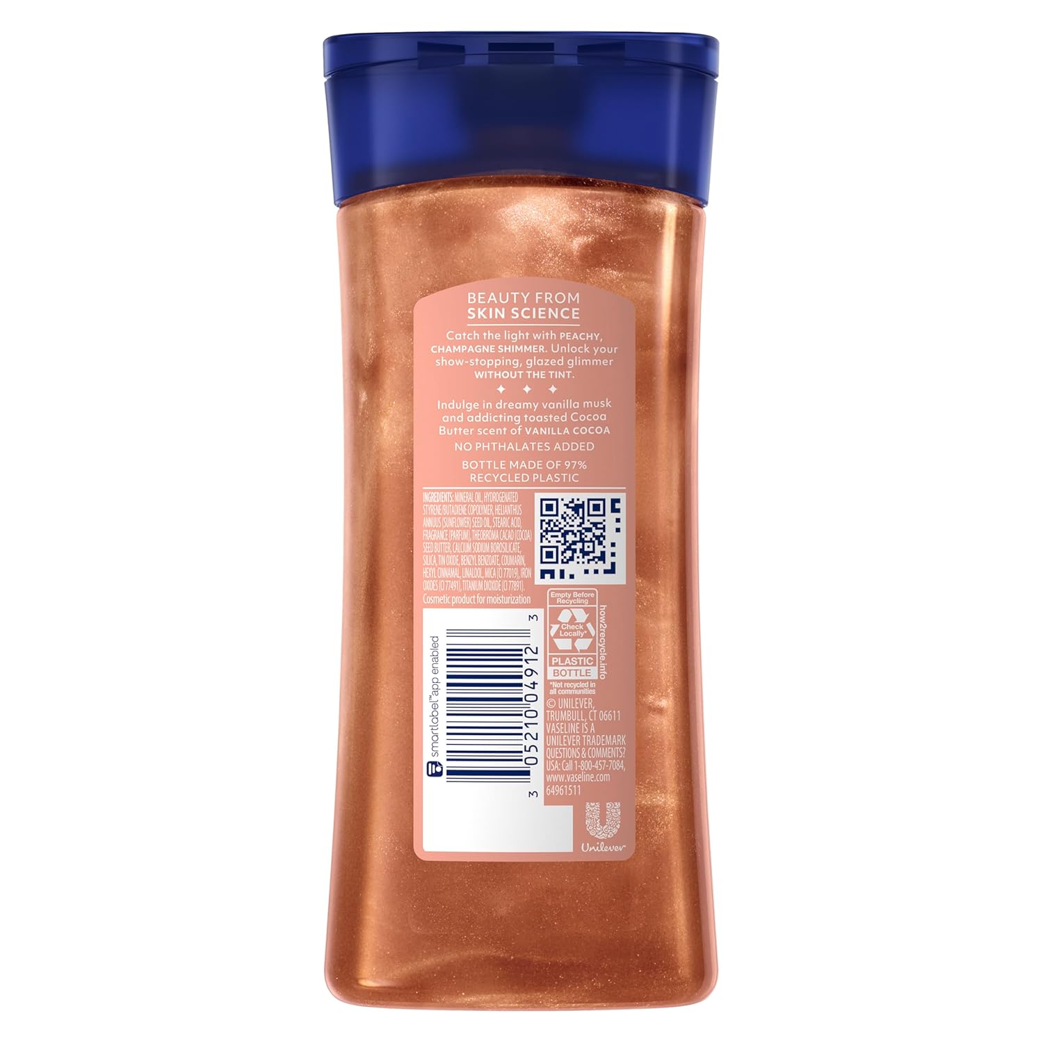 Vaseline Glazed and Glisten Sunlit Glow Body Gel Oil Vanilla Cocoa Shimmering