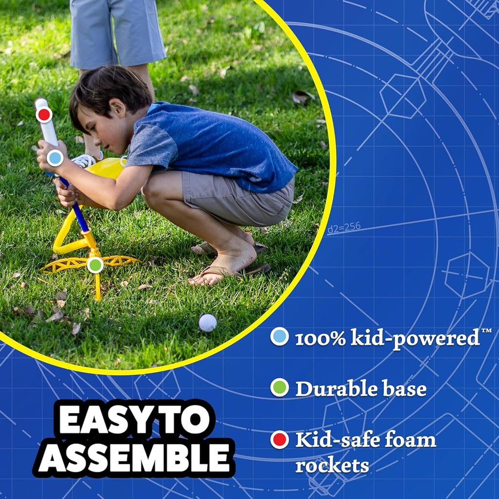 Stomp Rocket Jr Glow Rocket Launcher for Kids - 4 Glow-in-The-Dark Rockets