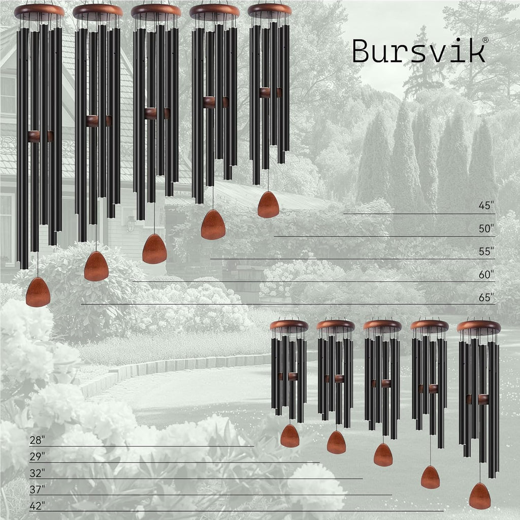 Bursvik Large Aluminium Wind Chimes 37" to Create a Zen Atmosphere Suitable