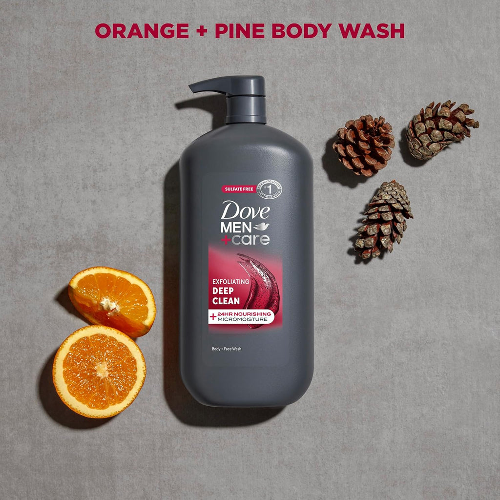 DOVE MEN + CARE Body and Face Wash Exfoliating Deep Clean for Men, with
