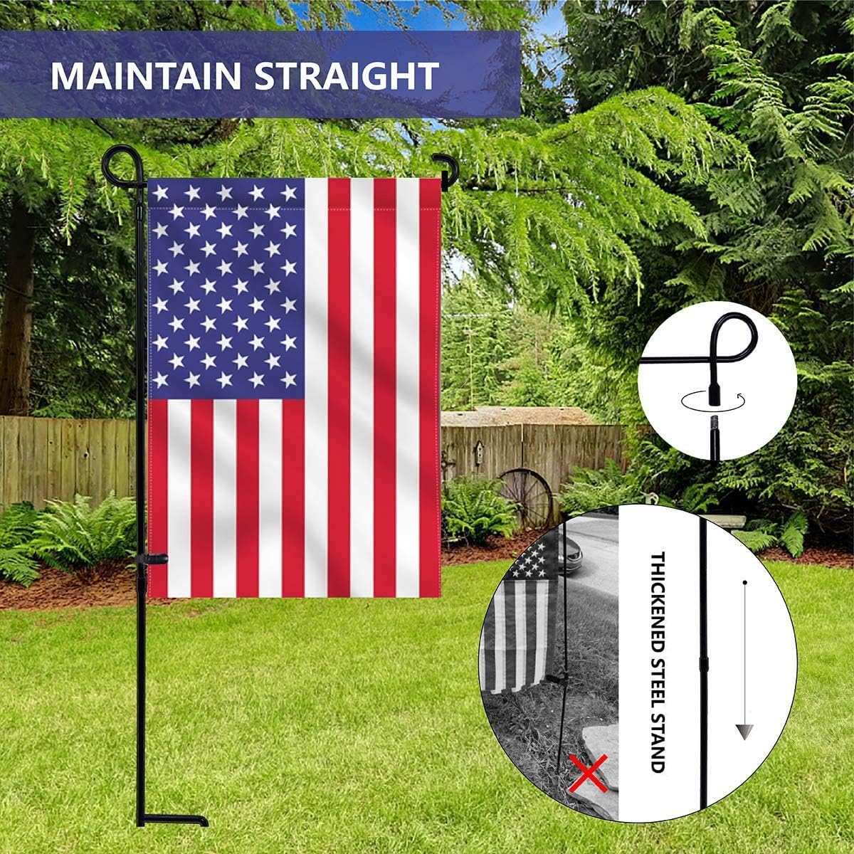 YEAHOME Garden Flag Holder Stand, Premium Yard Flag Holder Weather-Proof