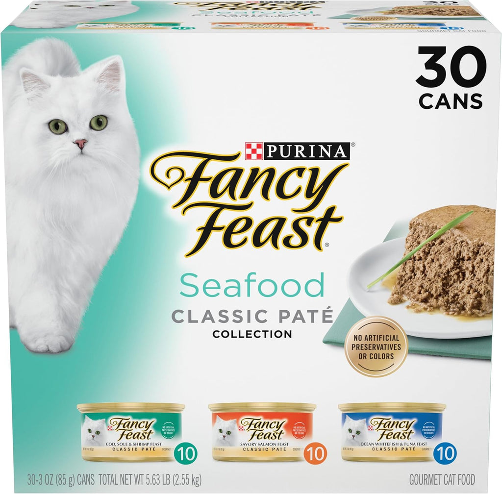 Purina Fancy Feast Seafood Classic Pate Collection Grain Free Wet Cat Food