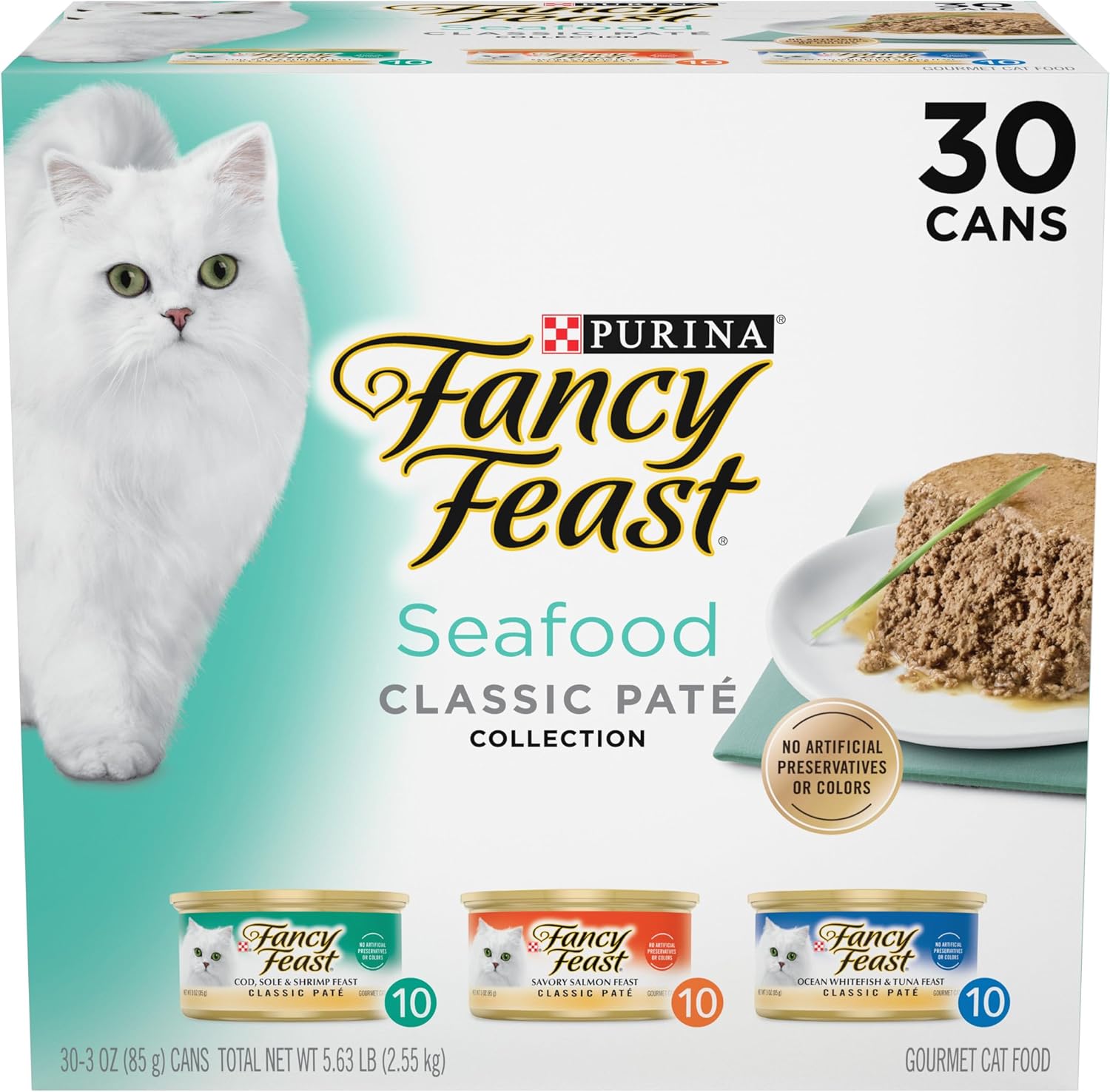 Purina Fancy Feast Seafood Classic Pate Collection Grain Free Wet Cat Food