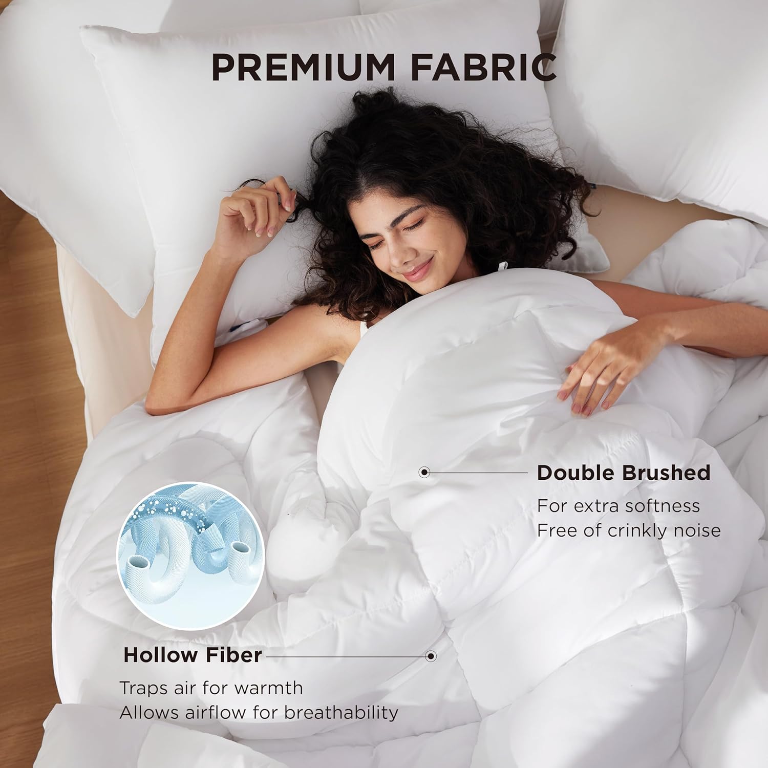 Bedsure Comforter Duvet Insert - Quilted Comforters Queen Size, All Season