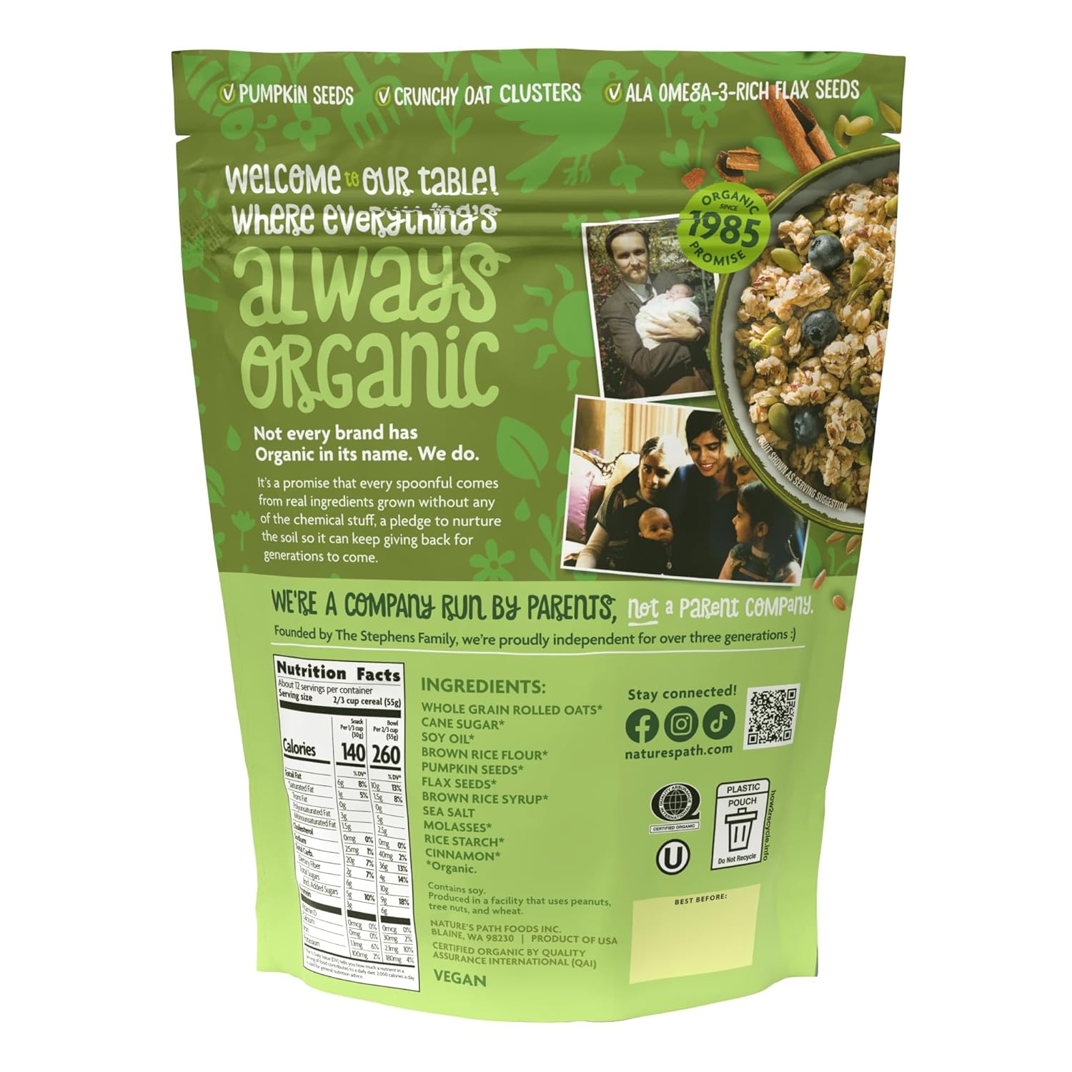 Nature's Path Organic Pumpkin Seed + Flax Granola, 24.7 oz (Pack of 1)
