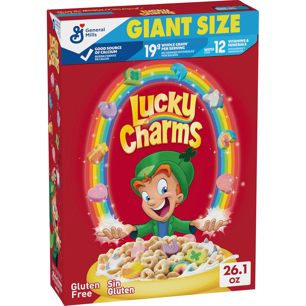 Lucky Charms Gluten Free Cereal with Marshmallows, Kids Breakfast Cereal