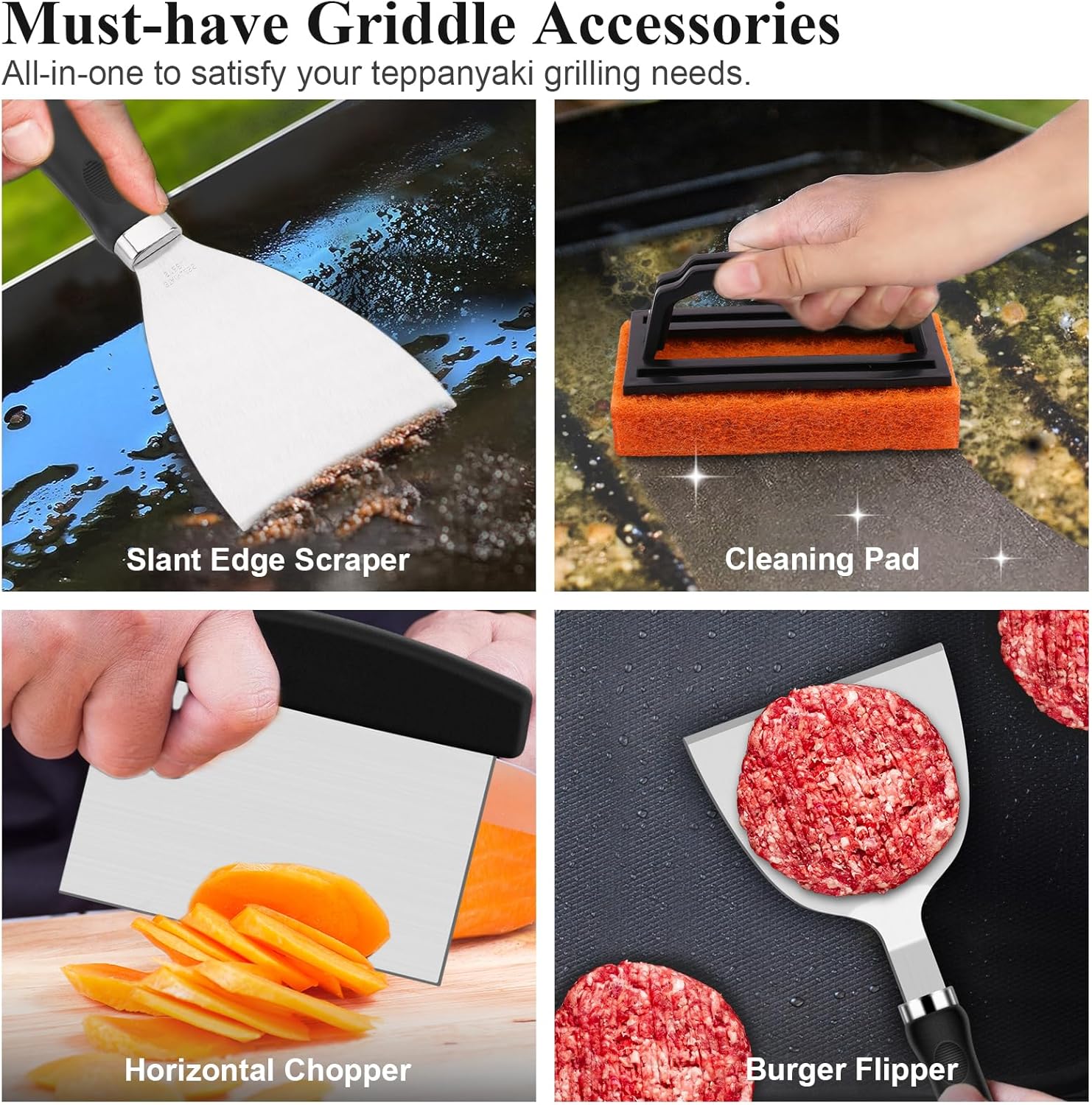 Grilliance 27pcs Griddle Accessories Kit for Blackstone, Professional Hibachi