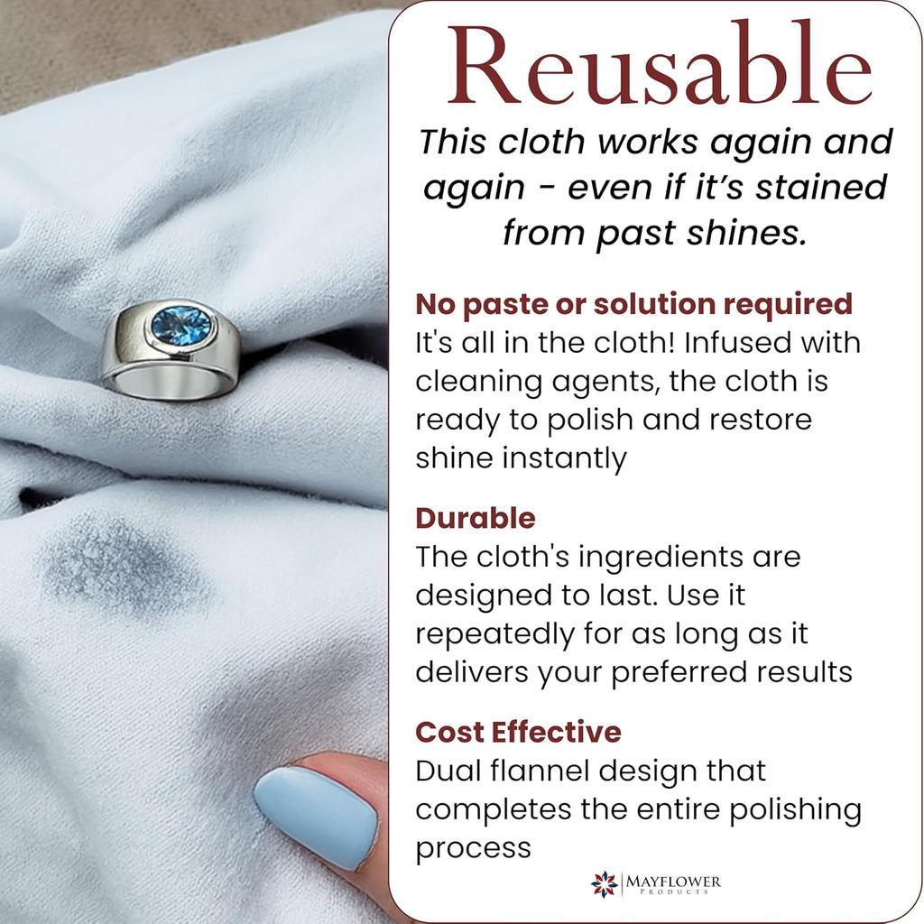 Pro Size Polishing Cleaning Cloth Made in USA for Gold, Silver, Platinum.