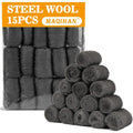 MAQIHAN Steel Wool Pads 0000 15PCS - Steel Wool 0000 Roll Glass Wood Fabric